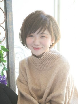 アシャ ヘアー ソリューション 神戸店(asha hair solution) 20代30代40代◆丸みシルエットのエアリーショート♪ベージュ