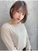 Say.ミニボブミルクティーベージュショートボブレイヤー表参道