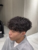 ホワイト(WHITE)&nbsp;波巻きパーマ/波巻きスパイラル/メンズパーマ