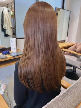 ミュラ(mulah) こっくりカラーベージュブラウン＊ストレートロング艶カラー