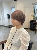 ピンクベージュショート*韓国風*ケアブリーチ*オラプレックス