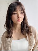 前髪 ネビージュ ボブルフ 黒髪 ワンレン 小顔 "