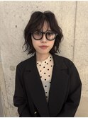 切りっぱなしボブ/くびれヘア/ボブパーマ/暗髪ボブ/縮毛矯正