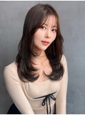 【前川薫子】色気レイヤースタイル　ココアブラウン　韓国風