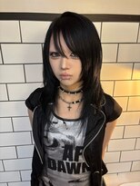 ベレーザ 渋谷(BELEZA)&nbsp;16571黒髪ハッシュカットバーガンディミディアムレイヤーカット