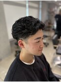 メンズパーマツイストスパイラルフェザーパーマ眉毛