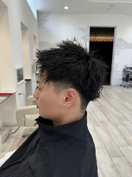 ロンド ラマ 岐阜(Lond bla-ma) アップバングショート×ツイストピンパーマ【Lond伊藤メンズ】