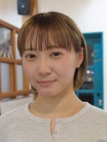 ディッセンバー 伊勢崎(December) 切りっぱなしボブ/ミニボブ/似合わせカット/ヘーゼルベージュ