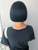 モナン(monan)&nbsp;ネイビーブルージューダークブルーワンレンボブヘイリーボブ