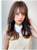 前髪パーマ/イメチェン/ラベンダーカラー/イヤリングカラー
