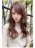 ゆるふわ大人可愛い♪20代30代ロングパーマピンクベージュ