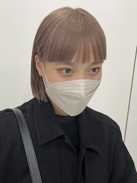 スー 渋谷(suu) 切りっぱなしボブグレージュボブミルクティーベージュボブ