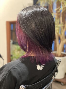 サロングロー(salonGLOW) インナーカラー赤紫