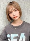 石塚／小顔ミルクティーベージュミニボブ10代20代30代新宿韓国風