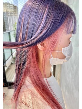 アコ(Aco) ツートンカラー ペールピンク×バイオレット