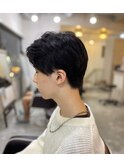 MEN'S HAIRアッシュブラックマッシュパーマヘア