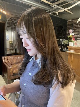 ノラ ヘアーサロン(NORA HAIR SALON) 【akane】ブリーチなしオリーブベージュ韓国顔周りおくれ毛