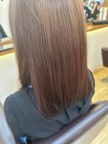 ライフ 住道店(Lyfe)&nbsp;ピンクベージュ艶髪ミディ_顔まわりレイヤーカット前髪_402