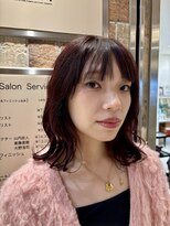 ピークアブー アヴェダ アトレ恵比寿(PEEK-A-BOO AVEDA)&nbsp;くびれヘア　パープルカラー　赤紫カラー　ミディアムレイヤー