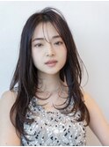 20代30代大人かわいい小顔くびれレイヤーカット黒髪前髪韓国風