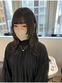 ウルフカット×ブラウンカラー
