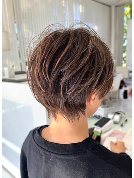 ユウヘアー 三軒茶屋店(U Hair) 【UHair】大人丸みナチュラルショート/ハイライト/白髪ぼかし/艶