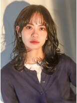 ベレッタ ネヤガワ(veretta. neyagawa)&nbsp;暗髪ミディ/地毛風ダークカラー/好印象/コテ巻/大人可愛い韓国風