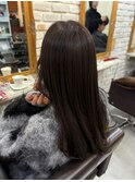 暗髪　ルフレカラー　バイオレットブラウン　透明感カラー