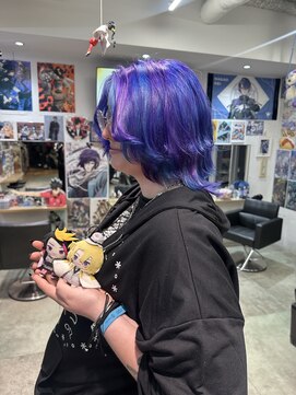 トーキョー オタクヘアー(TOKYO OTAKU HAIR) ブロックカラー ブルー/バイオレット