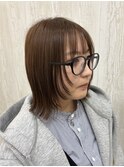 顔周りレイヤー_layercut_bob_ぷつっとボブ_brown