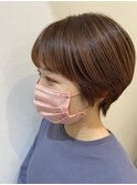 大人可愛い前下がりひし形小顔ボブ丸みショート