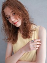 カンナ(Canna)&nbsp;ロングパーマ/センターパート/オレンジカラー/髪質改善/20代30代