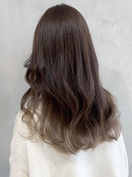 アイティーバイアルバム 八王子店(IT by ALBUM) グレージュグラデーション_かきあげロング_ba324132