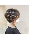 大人綺麗な小顔襟足スッキリショートボブ　30代40代50代