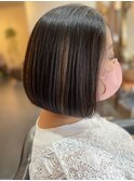 髪質改善　前下がりボブ　大人ボブ　脱白髪染めハイライト