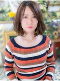 大人可愛いフェザーバング小顔Ａラインボブa志木20代30代40代