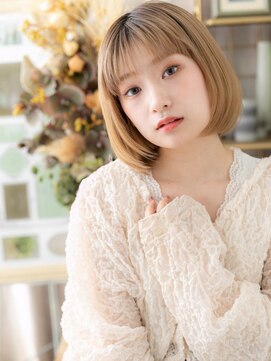 カバーヘア ブリス 大宮西口(COVER HAIR bliss) うるツヤミルクティーベージュ韓国風大人ボブa大宮20代30代40代