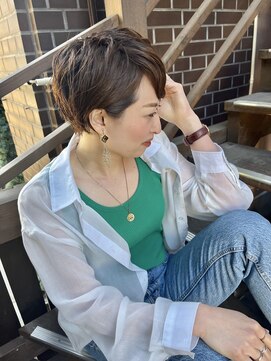 ヘアメイク マルナ 本店(HAIR MAKE MALUNA) 【MALUNA ヒマワリ】癖毛活かしゆるふわショートボブ。