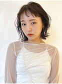 大人可愛い切りっぱなしボブ20代30代40代束感前髪外ハネボブ