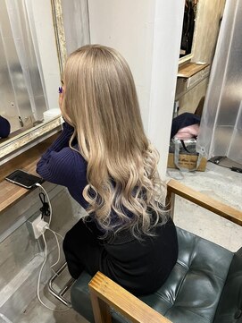 ルフレ 新宿本店2nd(Reflet) プルエクステ/ダイヤモンドヘア特色グレー/ケアブリーチ