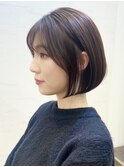 大人可愛い20代30代40代ボブ/切りっぱなしボブ/平行ボブ/丸み