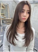 艶髪レイヤーカット韓国ヘアーグレージュ髪質改善トリートメント
