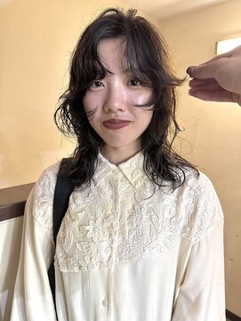 ソイ 下北沢(soi) 【nuance perm】ニュアンスパーマ_センターパート_オリーブ