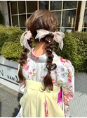 ヘアアレンジ　セット　卒業式