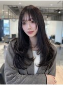 韓国レイヤーカット ウォニョンバング 透明感カラー グレージュ