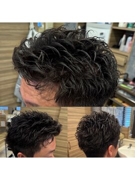 銀座マツナガ 神田店 30代40代◎ビジネスOKツイストパーマツーブロック×黒髪