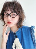 オリーブベージュショートミニボブグレージュブリーチレイヤー