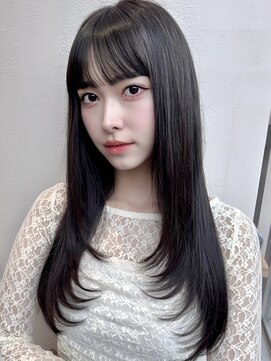 ミンクス 銀座店(MINX) 【MINX】顔まわり似合わせカット+暗めカラーロング_銀座