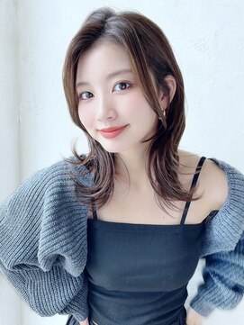 エインアンリー 明治神宮前(AIN.ANLY.) 外ハネボブパーマ美髪くびれ巻きレイヤーカットデザインカラー