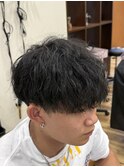 無造作ツイストスパイラルパーマ
